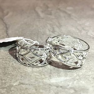 Sterling Silver Filigree Hoop Earrings